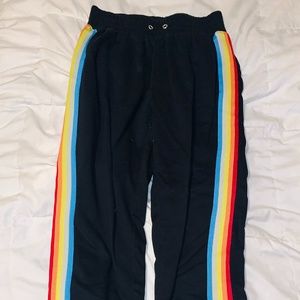 Black w/ Rainbow Stripes Joggers/Sweatpants